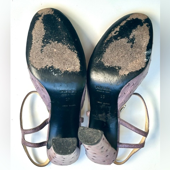 Prada Ostrich Ankle Strap Pumps, size 7 - Picture 8 of 16
